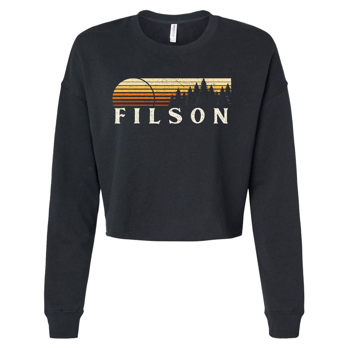 Filson Il Vintage Evergreen Sunset Eighties Retro Cropped Pullover Crew