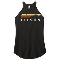 Filson Il Vintage Evergreen Sunset Eighties Retro Women's Perfect Tri Rocker Tank