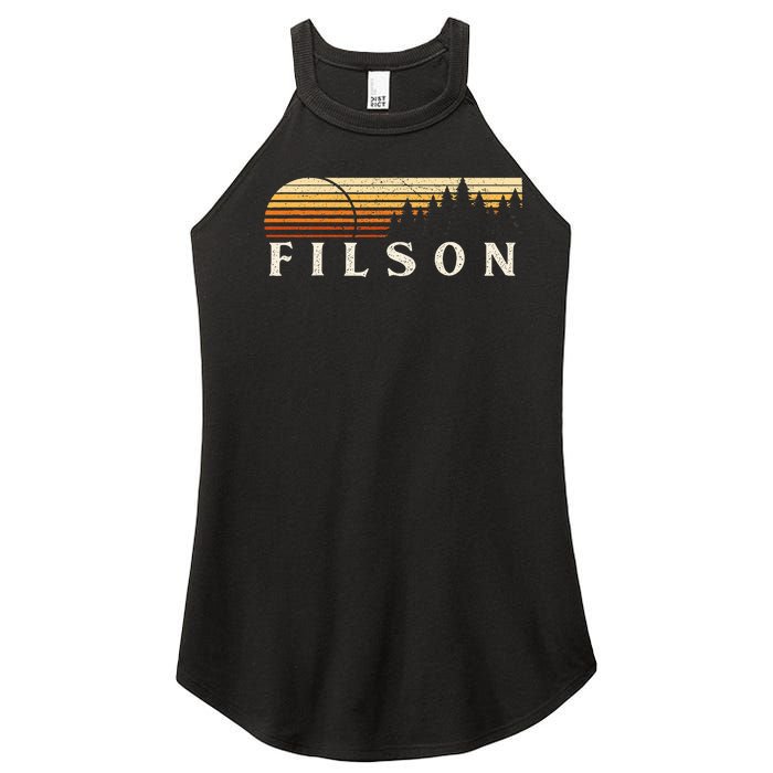 Filson Il Vintage Evergreen Sunset Eighties Retro Women's Perfect Tri Rocker Tank