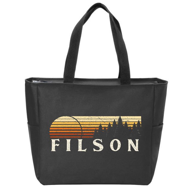 Filson Il Vintage Evergreen Sunset Eighties Retro Zip Tote Bag