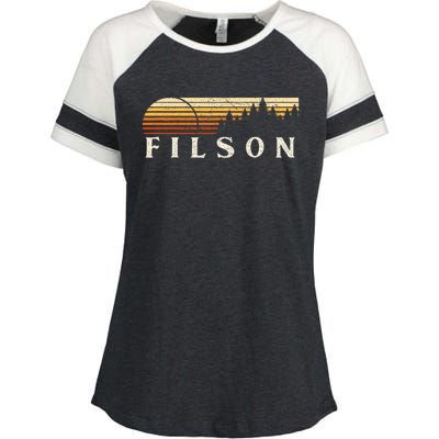 Filson Il Vintage Evergreen Sunset Eighties Retro Enza Ladies Jersey Colorblock Tee