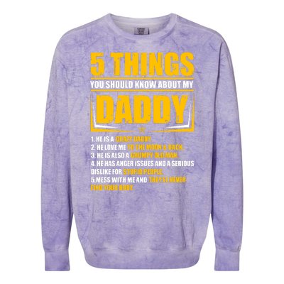 Five Things You Should Know About My Daddy Father's Day Colorblast Crewneck Sweatshirt