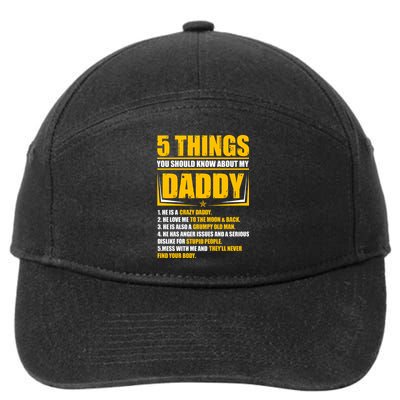 Five Things You Should Know About My Daddy Father's Day 7-Panel Snapback Hat