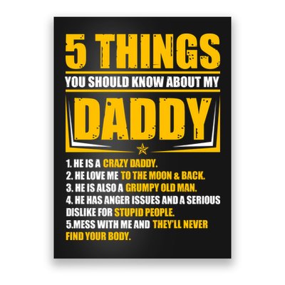 Five Things You Should Know About My Daddy Father's Day Poster