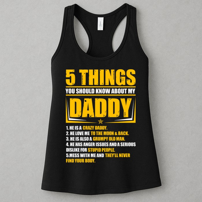 Five Things You Should Know About My Daddy Father's Day Womens Tank Top