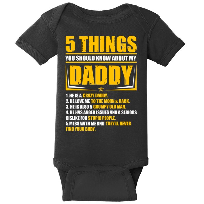 Five Things You Should Know About My Daddy Father's Day Baby Bodysuit