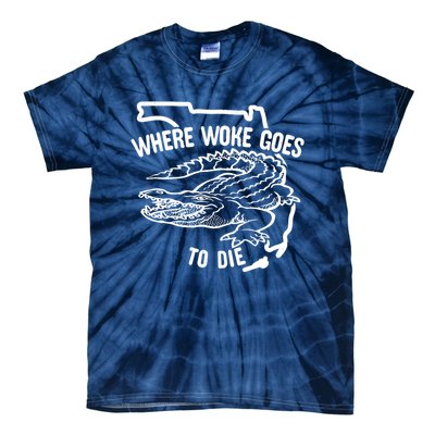 Florida Is Where Woke Goes To Die Crocodile Alligator Tie-Dye T-Shirt