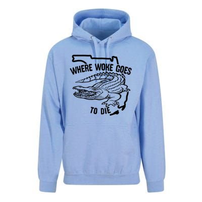 Florida Is Where Woke Goes To Die Crocodile Alligator Unisex Surf Hoodie