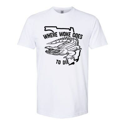 Florida Is Where Woke Goes To Die Crocodile Alligator Softstyle CVC T-Shirt