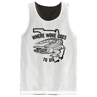 Florida Is Where Woke Goes To Die Crocodile Alligator Mesh Reversible Basketball Jersey Tank