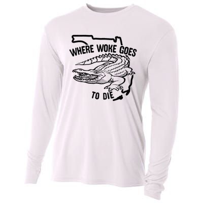 Florida Is Where Woke Goes To Die Crocodile Alligator Cooling Performance Long Sleeve Crew