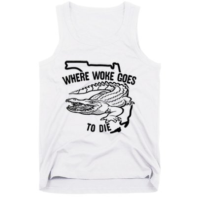 Florida Is Where Woke Goes To Die Crocodile Alligator Tank Top