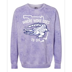 Florida Is Where Woke Goes To Die DeSantis Florida Funny Colorblast Crewneck Sweatshirt