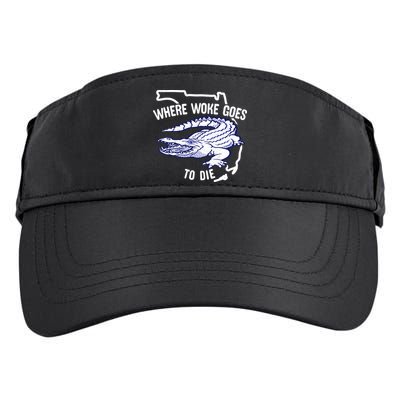 Florida Is Where Woke Goes To Die DeSantis Florida Funny Adult Drive Performance Visor