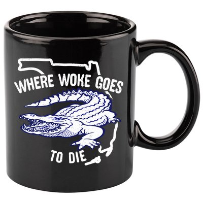 Florida Is Where Woke Goes To Die DeSantis Florida Funny 11oz C Handle Ceramic Mug