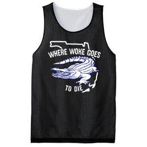 Florida Is Where Woke Goes To Die DeSantis Florida Funny Mesh Reversible Basketball Jersey Tank