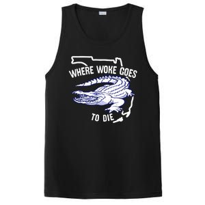 Florida Is Where Woke Goes To Die DeSantis Florida Funny PosiCharge Competitor Tank