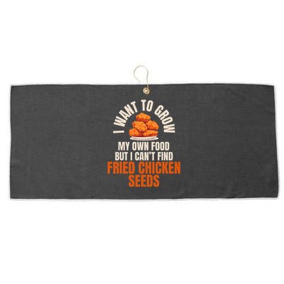 Funny I Want To Grow Fried Chicken Seeds Hilarious Fast Food Large Microfiber Waffle Golf Towel