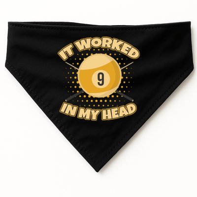 Funny It Worked At My Head Bad Shot 9 Ball Billiards Meaningful Gift USA-Made Doggie Bandana