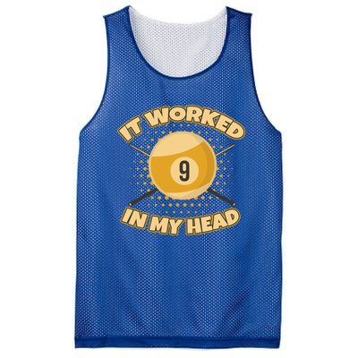 Funny It Worked At My Head Bad Shot 9 Ball Billiards Meaningful Gift Mesh Reversible Basketball Jersey Tank