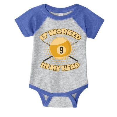 Funny It Worked At My Head Bad Shot 9 Ball Billiards Meaningful Gift Infant Baby Jersey Bodysuit