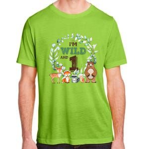 Funny Im Wild And One Zoo Theme Birthday Safari Jungle Animals Adult ChromaSoft Performance T-Shirt