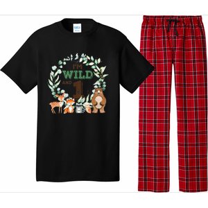 Funny Im Wild And One Zoo Theme Birthday Safari Jungle Animals Pajama Set