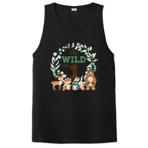 Funny Im Wild And One Zoo Theme Birthday Safari Jungle Animals PosiCharge Competitor Tank