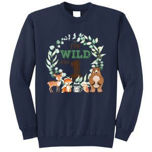 Funny Im Wild And One Zoo Theme Birthday Safari Jungle Animals Sweatshirt