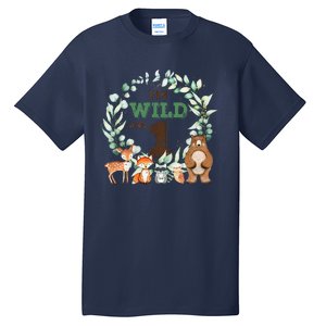 Funny Im Wild And One Zoo Theme Birthday Safari Jungle Animals Tall T-Shirt