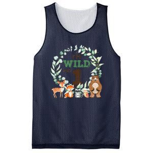 Funny Im Wild And One Zoo Theme Birthday Safari Jungle Animals Mesh Reversible Basketball Jersey Tank