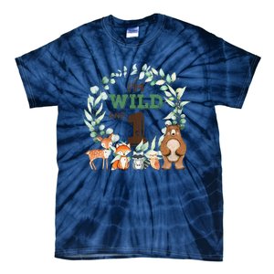 Funny Im Wild And One Zoo Theme Birthday Safari Jungle Animals Tie-Dye T-Shirt