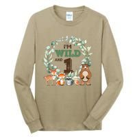 Funny Im Wild And One Zoo Theme Birthday Safari Jungle Animals Tall Long Sleeve T-Shirt