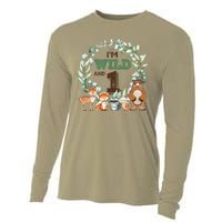 Funny Im Wild And One Zoo Theme Birthday Safari Jungle Animals Cooling Performance Long Sleeve Crew