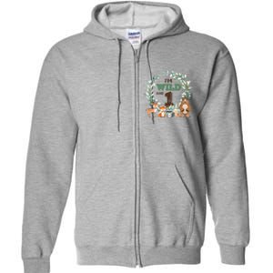 Funny Im Wild And One Zoo Theme Birthday Safari Jungle Animals Full Zip Hoodie