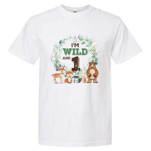 Funny Im Wild And One Zoo Theme Birthday Safari Jungle Animals Garment-Dyed Heavyweight T-Shirt