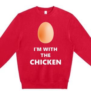 Fun IM With The Chicken Egg Halloween Costume Premium Crewneck Sweatshirt