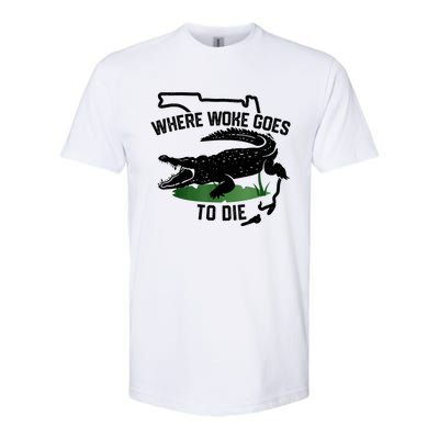 Florida Is Where Woke Goes To Die Crocodile Alligator Softstyle® CVC T-Shirt