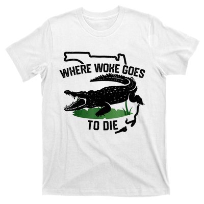 Florida Is Where Woke Goes To Die Crocodile Alligator T-Shirt