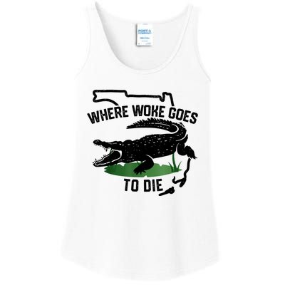 Florida Is Where Woke Goes To Die Crocodile Alligator Ladies Essential Tank