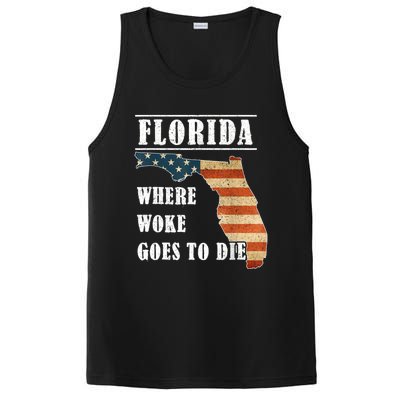 Florida Is Where Woke Goes To Die Funny PosiCharge Competitor Tank