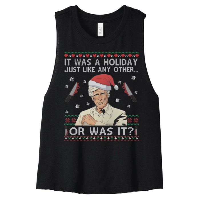 Funny It Was A Holiday Just Like Any Other Or Was It Keith Morrison Women's Racerback Cropped Tank