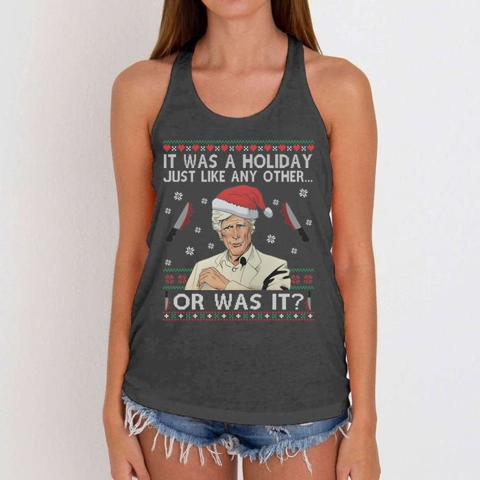 Funny It Was A Holiday Just Like Any Other Or Was It Keith Morrison Women's Knotted Racerback Tank