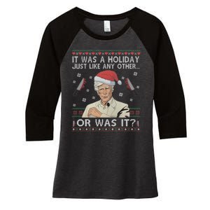 Funny It Was A Holiday Just Like Any Other Or Was It Keith Morrison Women's Tri-Blend 3/4-Sleeve Raglan Shirt