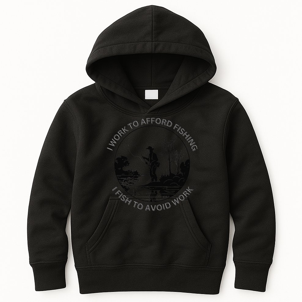 Fisherman I Work To Afford Fishing I Fish To Avoid Work Kids Hoodie