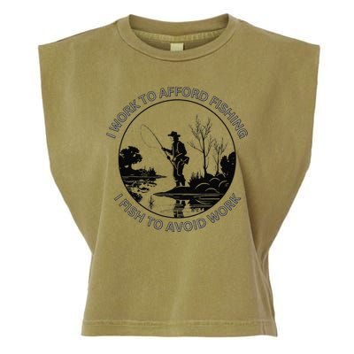 Fisherman I Work To Afford Fishing I Fish To Avoid Work Garment-Dyed Women's Muscle Tee