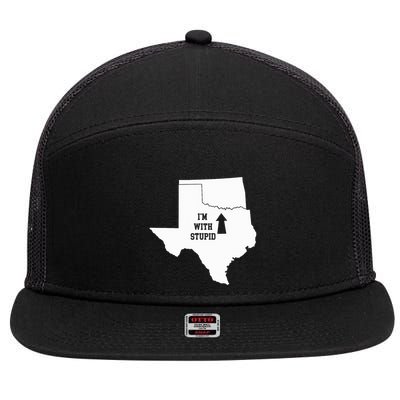 Funny IM With Stupid Oklahoma Arrow From Texas 7 Panel Mesh Trucker Snapback Hat
