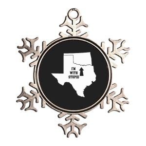 Funny IM With Stupid Oklahoma Arrow From Texas Metallic Star Ornament