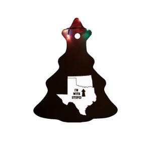 Funny IM With Stupid Oklahoma Arrow From Texas Ceramic Tree Ornament