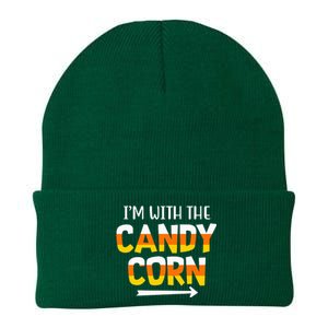 Funny Im With Candy Corn Halloween Matching Couples Knit Cap Winter Beanie